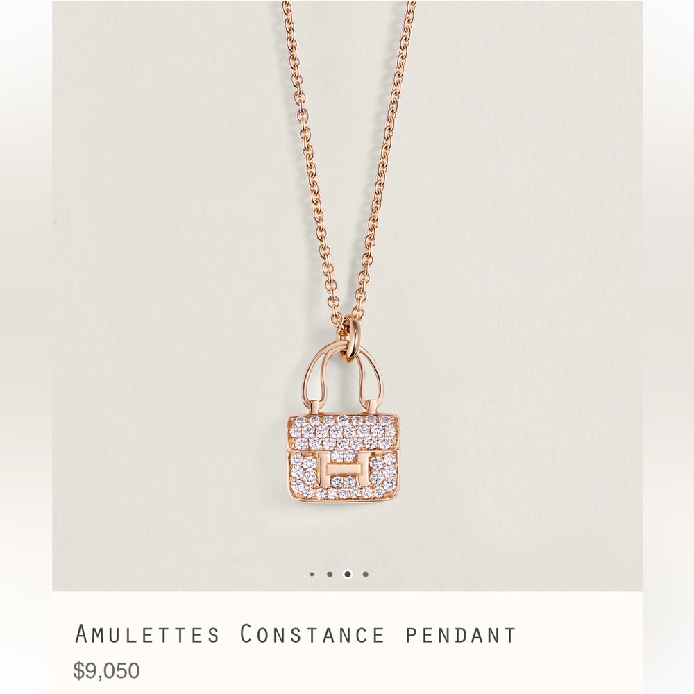 NWT Hermes Amulettes Constance pendant Diamond Rose Gold